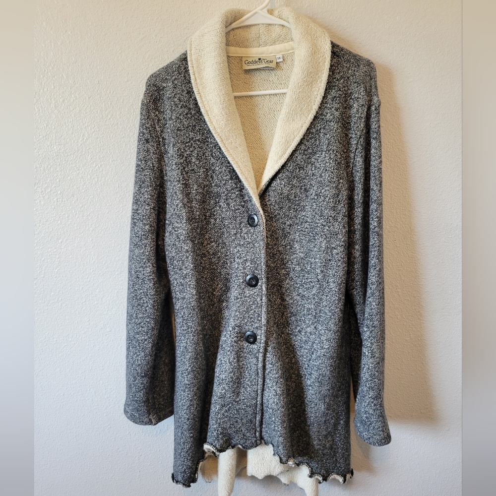 Goddess Gear Shawl Collar Emma Terry Cloth Jacket charcoal women’s 1X